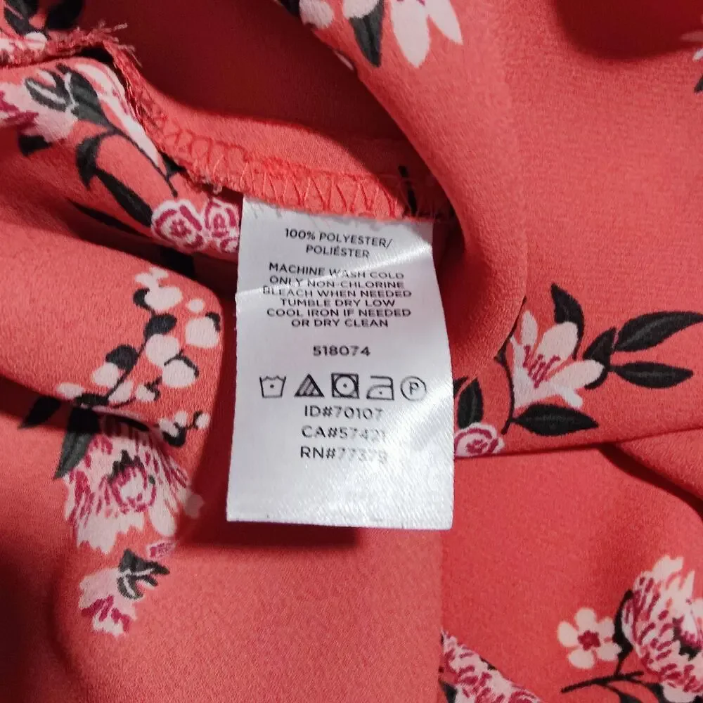 LOFT Ann Taylor Floral Blouse‎ Dusty Rose Romantic Cottagecore S